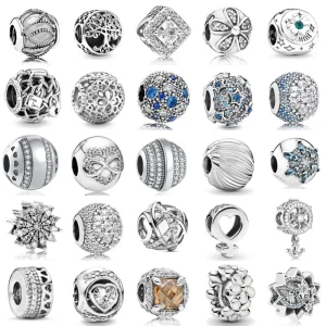 Nuovo ciondolo con ancoraggio per nave fiore in argento sterling 925 di Ley 925 con perline a catena adatti accessori per bracciale originale gioielli da donna fai da te amore 1