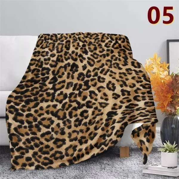Coperta leopardata vintage in 5 stili, morbida coperta in flanella per divano letto, coperta da viaggio per pisolino per decorazioni domestiche per bambini adulti 6