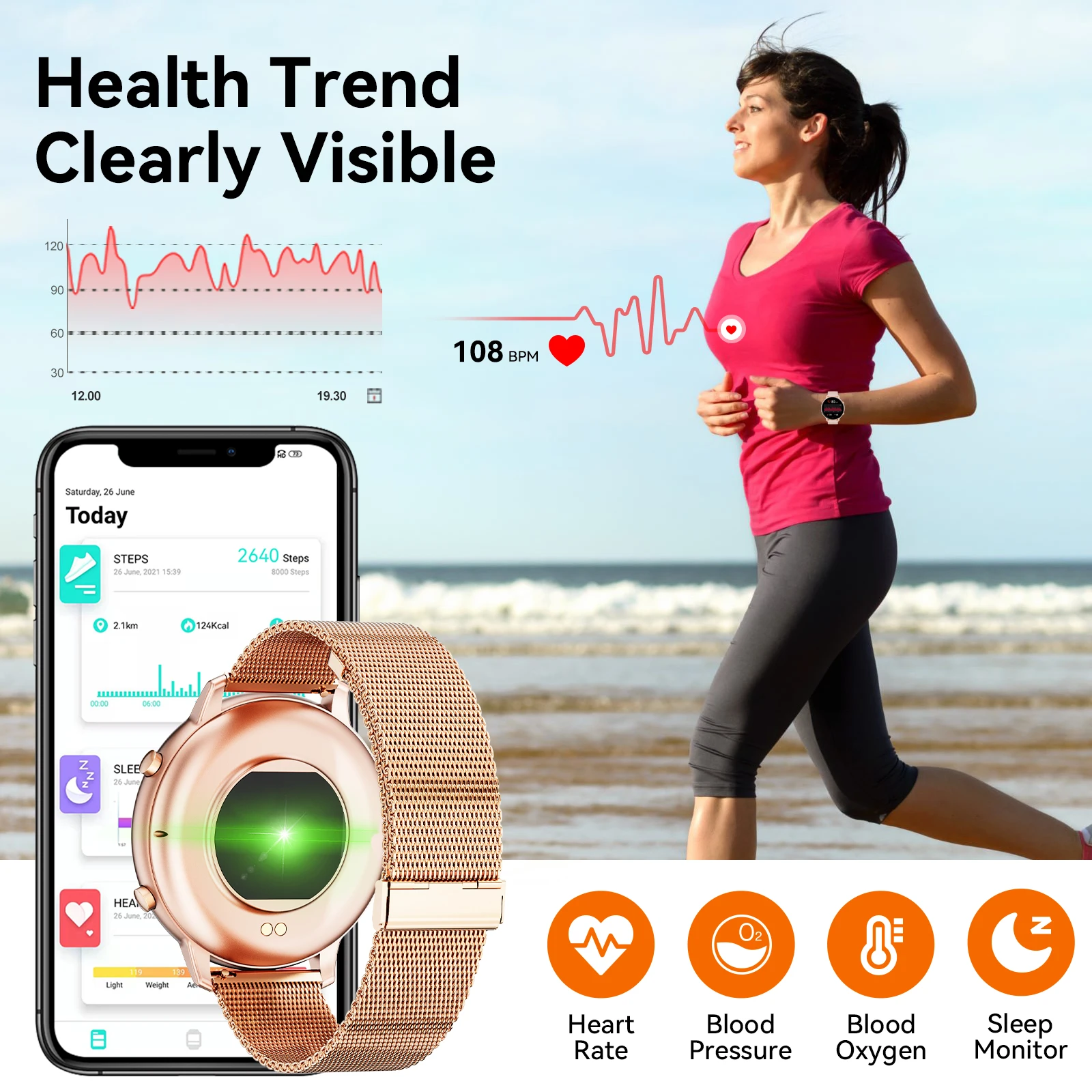 Orologio intelligente da donna Karchilor 2025, schermo 1.39, chiamata Bluetooth, orologio fitness impermeabile da uomo, viene fornito con sonno, frequenza cardiaca, 4