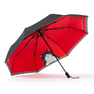Ombrello pieghevole simpatico gatto 8 ossa casual carino creativo parasole in vinile protezione solare ombrellone da pioggia Ombrello portatile leggero donna 1