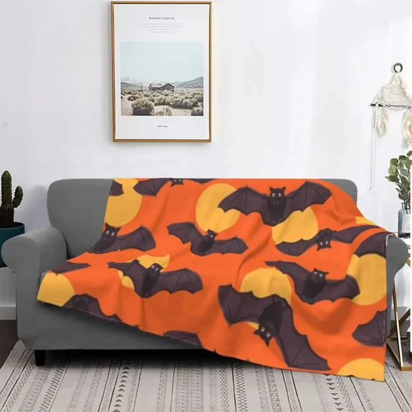 Bat Pattern Throw coperta Halloween Goth Fleece flanella coperte leggere per Home Office divano letto divano auto per tutte le stagioni 5