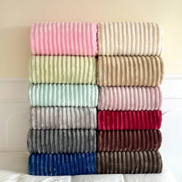 Caldo abbraccio: coperta di flanella a righe in peluche-Super morbida, più spessa per un Comfort accogliente, tocco elegante al tuo spazio abitativo 4