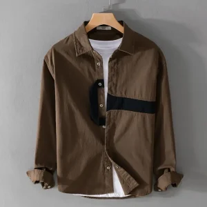 Primavera autunno moda Vintage colletto POLO manica lunga camicetta abbigliamento uomo monopetto Casual allentato semplicità Y2K camicie 1