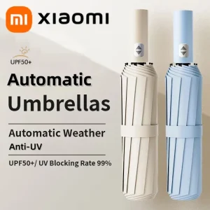 Xiaomi Mijia 24 Bone ombrello automatico Anti UV pioggia sole pieghevole ingrandisci rinforza colla nera multicolore antivento di grandi dimensioni 1