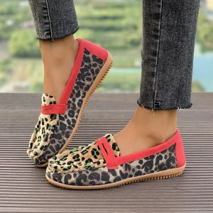 Scarpe basse da donna primavera autunno nuova moda sneakers comode ed eleganti da donna scarpe singole resistenti all'usura con stampa leopardata da donna 1