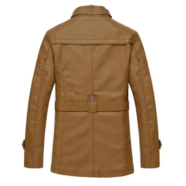 Nuove giacche in pelle da uomo autunno Casual moto PU giacca Biker cappotti in pelle abbigliamento di marca giacche lunghe in pelle da uomo in pile 5