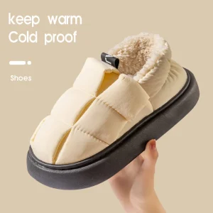 Pantofole da donna in cotone in autunno e inverno, con velluto aggiunto per il calore interno della casa, borsa con fondo spesso da uomo 1