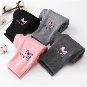 1 pz inverno ragazze leggings pantaloni di peluche per bambini pantaloni termici per bambini pantaloni moda per bambini pantaloni casual pantaloni per dormire dei cartoni animati 1