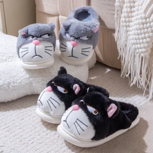 Soffici pantofole da donna casa simpatico cartone animato casual scarpe firmate invernali ragazze appartamenti per la casa eleganti calzature di moda in peluche di grandi dimensioni 1