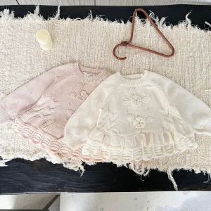 MILANCEL Nuovo Autunno Maglione Del Bambino 9M-4T Dolce Lavorato A Maglia Fiori Delle Ragazze Dei Bambini Maglieria Allentato Coreano Del Bambino Outwear Pullover 1
