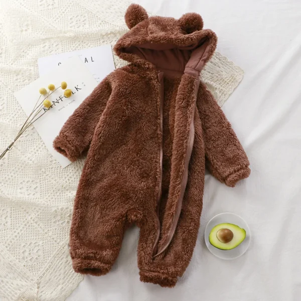 Vestiti invernali per bambini Simpatico cartone animato Orso Pagliaccetti per bambini Pigiama in cotone Infantile Ragazzo Ragazze Costume animale Tuta con cerniera 0-24 mesi 6