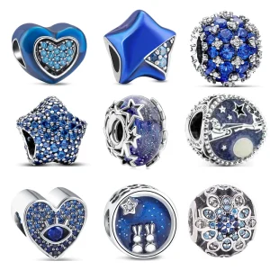 Per accessori per braccialetti originali Pan Gioielli con ciondoli pregiati premium all'ingrosso 2025 Nuova perla a forma di stella con clip fissa creativa blu oceano 1