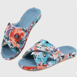 Pantofole in cotone per interni Comwarm Waffle per donna pantofole da casa antiscivolo Open Toe pantofole basse quattro stagioni con supporto per arco 1