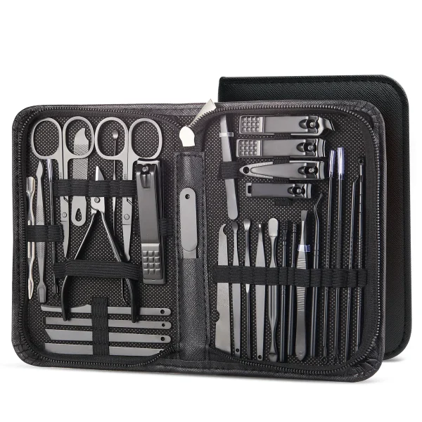 8/32pcs Set manicure Kit pedicure professionale Forbici per unghie Kit per toelettatura Frese per manicure in acciaio inossidabile Strumenti per la bellezza delle unghie 6