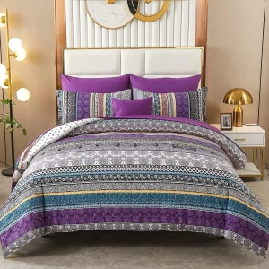 Trapunta stampata Bohemia con set trapunta Core Queen King con 2 federe Copripiumini per tutte le stagioni Coperta primaverile e autunnale 1