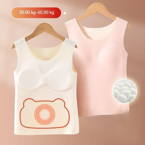 Canotta calda in velluto autunno inverno per il periodo di sviluppo giovanile Ragazze senza reggiseno Canotta Abbigliamento per ragazza per bambini Reggiseno per abbigliamento termico 1