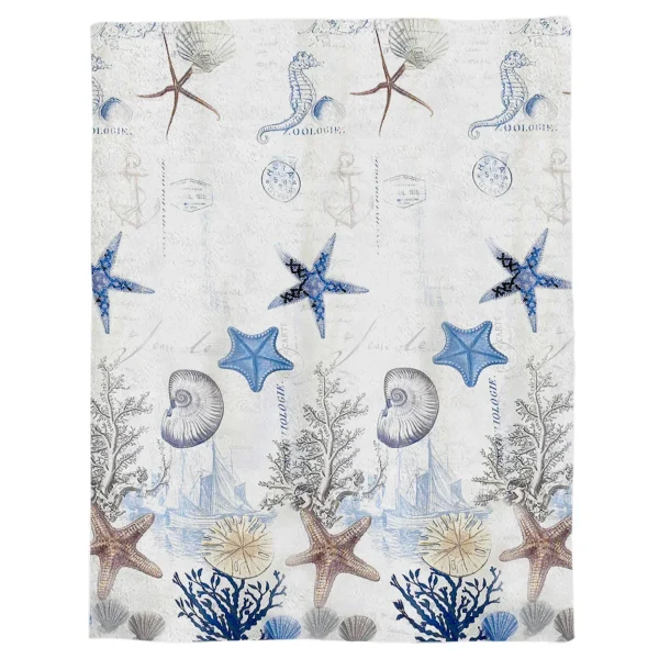 Coperta di flanella conchiglia di stelle marine oceaniche per divano da letto copriletto portatile in morbido pile copriletti divertenti in peluche 5