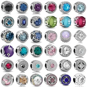 Nuovo ciondolo in argento sterling 925 adatto per bracciale originale accessori gioielli da donna serie zirconi colorati 1