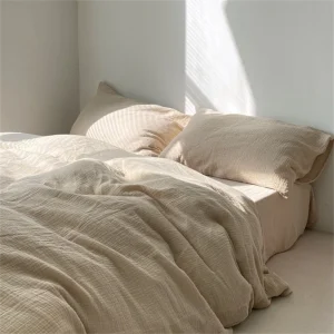 Set biancheria da letto pura per ragazze francesi Set copripiumino lenzuolo in morbido cotone lavato Set biancheria da letto con federa Set biancheria da letto ricamato fatto a mano 1