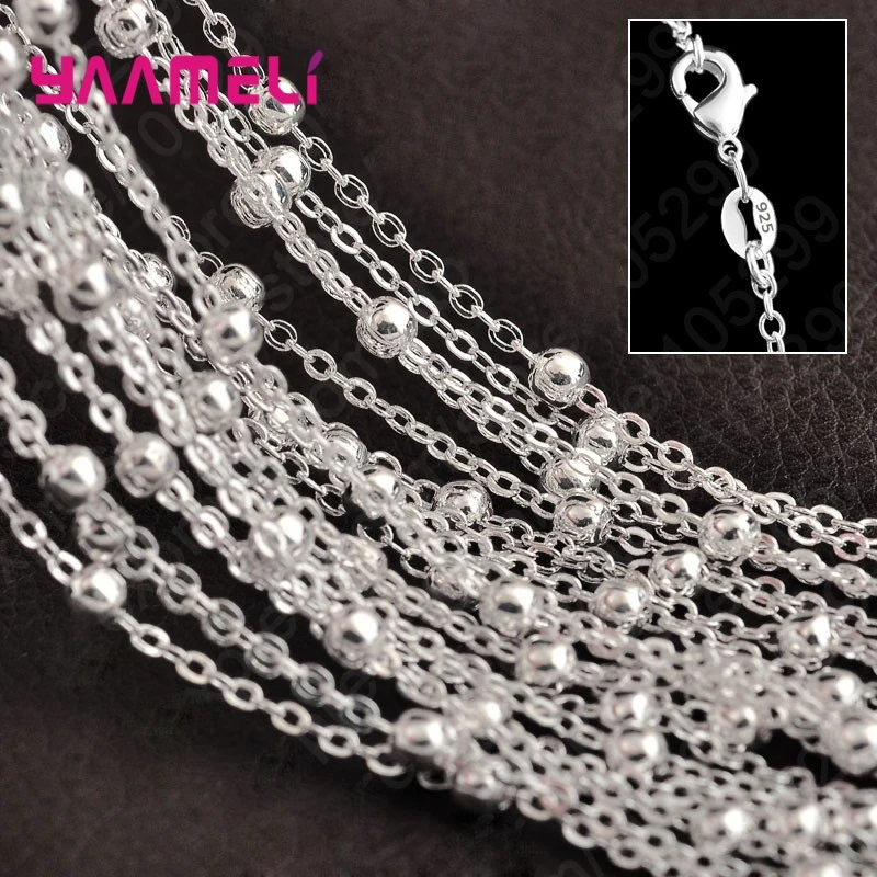 5 pezzi in vero argento sterling 925 da donna, uomo, catene, collana, componenti di gioielli all'ingrosso, creazione di accessori per ciondolo 5