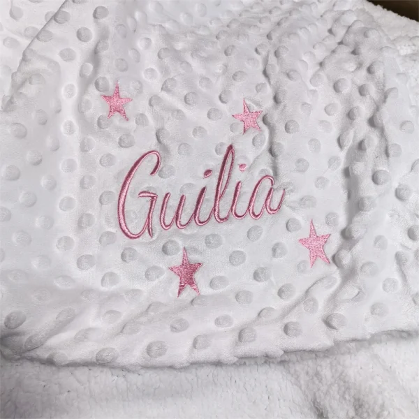 Nuovo nome personalizzato coperta morbida per neonati coperte per passeggino per bambini nome ricamato personalizzato coperte regalo per feste per Baby Shower 2