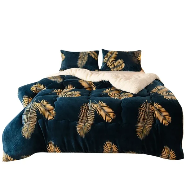 Nuova coperta calda invernale super spessa per letto Coperte ponderate in cashmere di agnello artificiale Trapunta morbida e confortevole 2