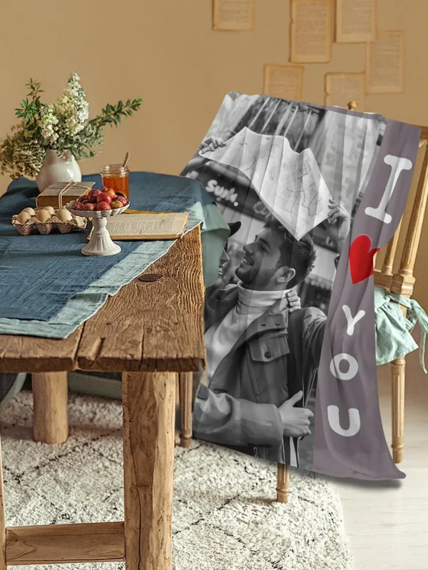 1 pezzo di coperta di flanella personalizzata con foto: regalo ideale per Natale, Halloween, compleanno e anniversario, morbida, calda, scozzese e delicata sulla pelle, adatta per divano letto, auto, campeggio, ufficio, decorazione domestica 3