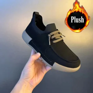 Scarpe da uomo Four Seasons Mocassini con suola morbida in morbida pelle Scarpe casual in pelle calda Deodorante antiscivolo Scarpe basse comode da uomo 1