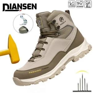 Stivali antinfortunistici in pelle moda per uomo Sicurezza sul lavoro Protettivo Anti-smash Anti-puntura Scarpe da costruzione industriale Botas Hombr 1