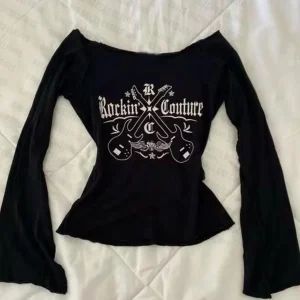 Abbigliamento donna vintage Y2K T-shirt 2025 Blusas O-Collo Manica lunga Stampa Tunica Abbigliamento donna Moda Casual Crop Top Camicie 1