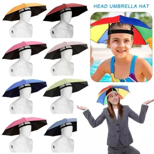 Testa pieghevole ombrello cappello antivento testa di pesca indossando parasole pioggia Gear ombrellone portatile da esterno campeggio cappelli da spiaggia 1