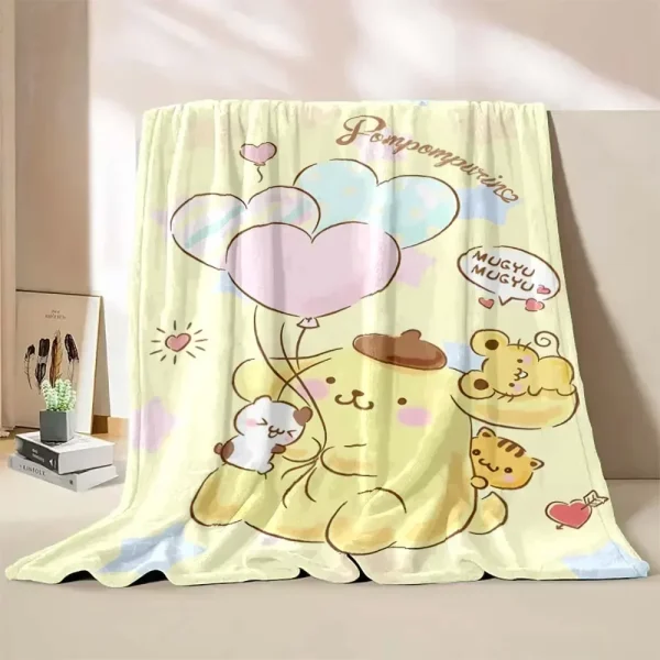 Pompon giapponese Purin Cartoon coperta camera dei bambini morbido soffice morbido letto peluche getta neonata ragazzi peluche coperta trapunta regalo - immagine 2