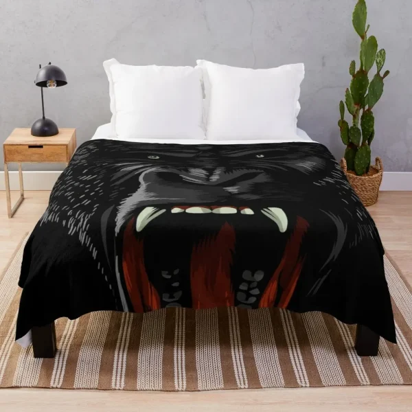 Gorilla Throw coperta muscle Animal King Kong decorativo morbido caldo accogliente flanella peluche getta coperte per biancheria da letto divano divano 3