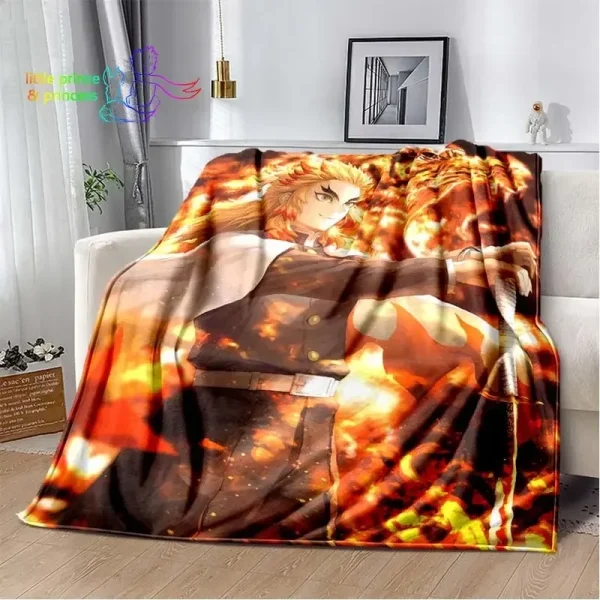 Rengoku Kyoujurou Demon Slayer Personaggio Anime Coperta Leggera Confortevole Morbida Traspirante Coperta Ultra Calda Biancheria da Letto da Viaggio 5