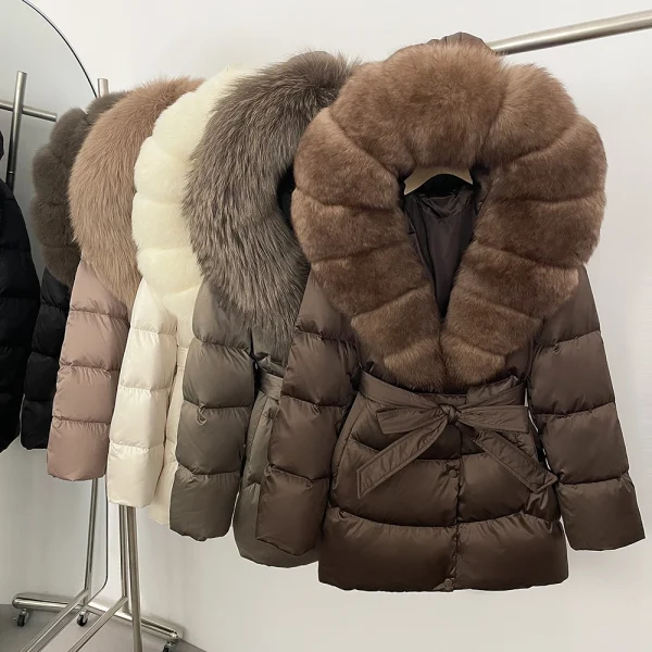 OFTBUY Di Lusso Grande Argento Naturale Pelliccia di Volpe Con Cappuccio Spessore Caldo Parka Femminile Impermeabile 2025 Inverno 90% Piumino D'anatra Delle Donne 1