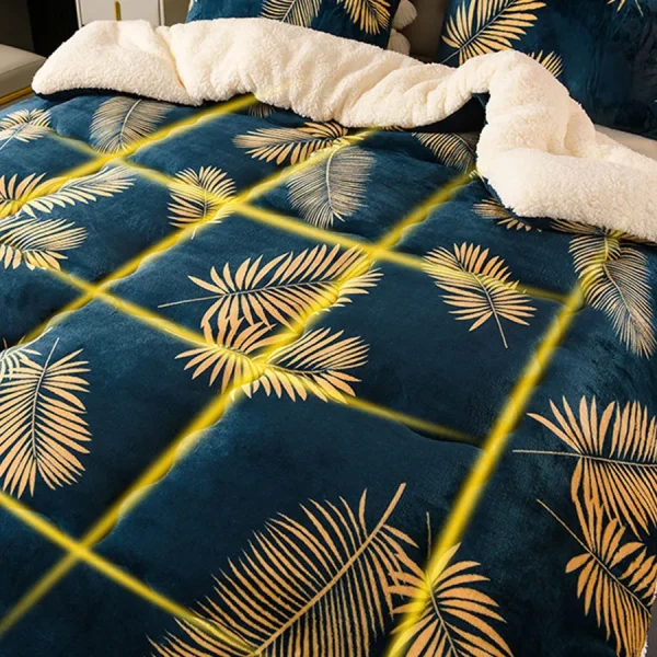 Nuova coperta calda invernale super spessa per letto Coperte ponderate in cashmere di agnello artificiale Trapunta morbida e confortevole 4