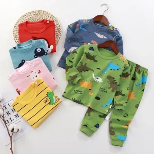 Set da 2 pezzi Autunno Inverno Intimo per bambini Mutande lunghe in cotone Neonato Ragazza Pantaloni lunghi Pigiama per bambini Abbigliamento per la casa 1