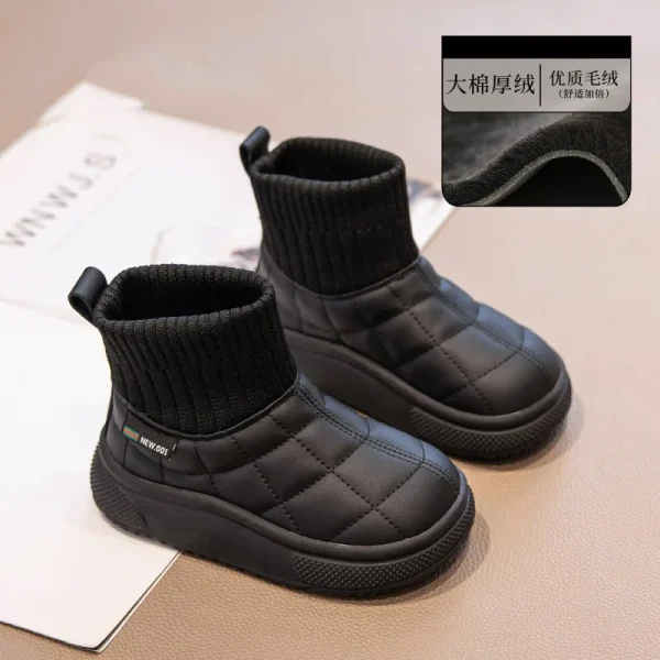 Stivali invernali per bambini scarpe alla caviglia moda invernale stivali da neve per bambini Unisex scarpe da bambino calde in peluche Casual per neonate impermeabili 2