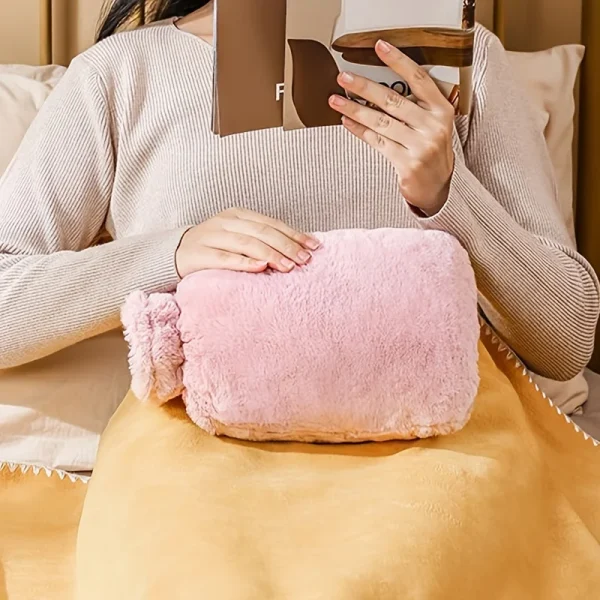 Borsa per acqua calda in peluche invernale da 2000 ml Marsupio caldo per mani a prova di esplosione e resistente al calore in PVC adatto per regali di biancheria da letto per la casa 3