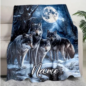 Coperta trio con nome personalizzato, morbida, calda, personalizzata con il tuo nome, perfetta per divano letto o picnic, comoda per tutte le stagioni 1