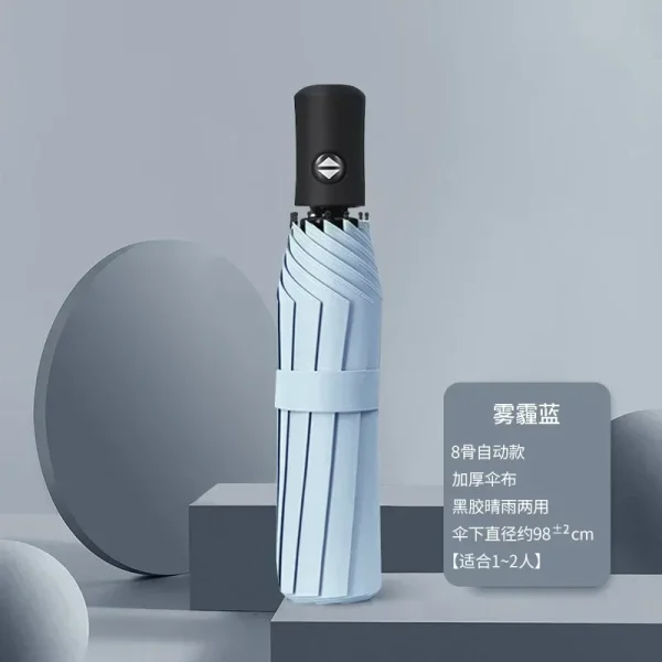 Ombrello pieghevole a 8 ossa Ombrello completamente automatico a doppio osso SPF 50 Protezione UV Resistenza alla pioggia Ombrello con forte resistenza al vento 1