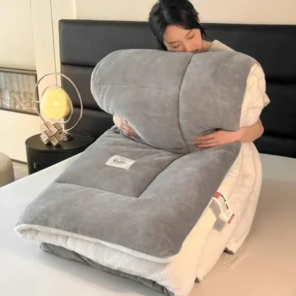 Coperta trapuntata invernale Double Sided Velluto Agnello Cashmere Trapunte per letto matrimoniale King Queen Piumino per letto full size Addensare Piumino Core 2