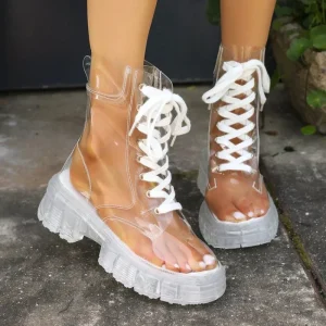2025 Nuove scarpe da donna di moda casual comode e trasparenti sexy aumentate stivali invernali resistenti all'usura Chaussure Femme 1