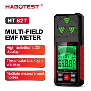 HT627 3 in 1 Tester di campo a radiofrequenza Retroilluminazione LCD Misuratore EMF digitale portatile Cicalino Allarme Spegnimento automatico per elettrodomestici 1