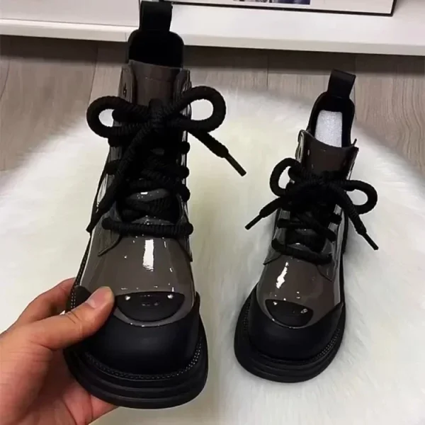 2024 inverno nuovi stivali da donna scarpe in cotone moda stile britannico con suola spessa e stivali corti spessi stivali di cotone scarpe da donna 3