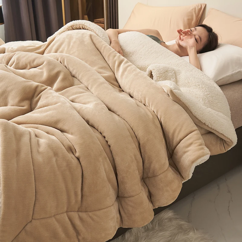 Coperta multifunzionale in finta lana d'agnello Coperte Queen per letti Coperta in pile di latte super morbida e confortevole 1