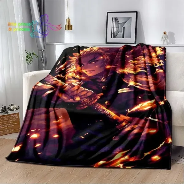 Rengoku Kyoujurou Demon Slayer Personaggio Anime Coperta Leggera Confortevole Morbida Traspirante Coperta Ultra Calda Biancheria da Letto da Viaggio 6
