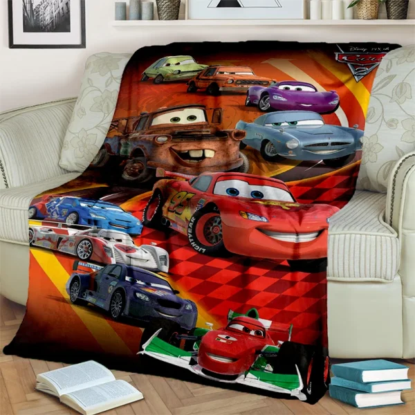 2025 nuove auto dei cartoni animati Saetta McQueen regalo morbida coperta di peluche, coperta di flanella per soggiorno camera da letto letto divano copertura bambino 5