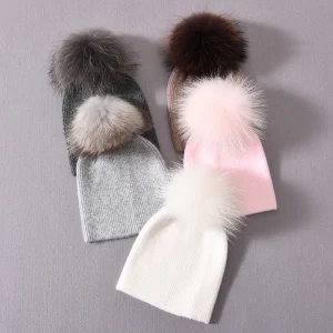 Jxwatcher Cappello a cuffia casual per bambini Cappello invernale lavorato a maglia in cashmere caldo per bambini Cappello a cuffia a righe tinta unita moda unisex 1