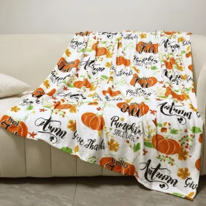 1PC Coperta da tiro per Halloween Zucca Tema autunnale Ringraziamento Coperta sottile Regali per divano letto Auto Casa Campeggio Uso per tutte le stagioni 1